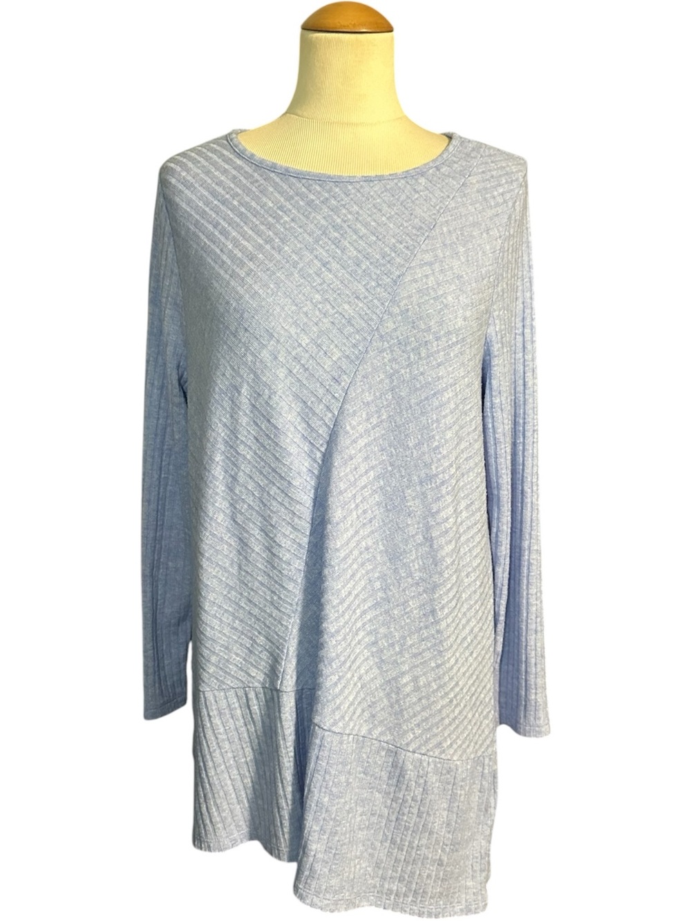 Soft Surroundings Asymmetrical Tunic Blouse Baby Blue Size L